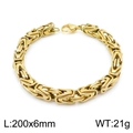 Pulsera bizantina dorada de 6mm para hombre, longitud 200mm con cierre de mosquetón - Pulsera (KB147952-Z) / 20cm / Dorado