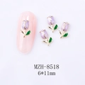 Detailed macro view of a 6x11mm purple tulip nail charm with golden metal edges - Light Purple Tulip Gold Base (8518)