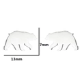 Detailed dimensions of silver polar bear stud earrings measuring 13mm by 7mm - Polar Bear Shape (385) / Silver