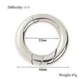 Anneau puzzle en métal, anneau en argent poli de 46 mm avec diamètre intérieur 33 mm - He