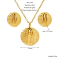 Set di gioielli in acciaio inossidabile placcato oro 18k con collana e orecchini - Stile a Onda Rotonda (1550)