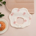360-degree cotton baby bib with pink rabbit pattern and snap closure for newborns - Pink Rabbit
