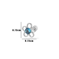 Blue zircon flower stud earring in silver titanium steel with screw ball back - Blue Five-petal Flower (2#) / Silver