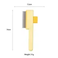 Self-cleaning pet grooming brush with 19cm length and 7.5cm width in yellow color - Yellow