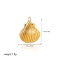Detailed view of 18K gold shell pendant showing 17mm size and textured finish - Shell