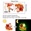 Pegatina navideña luminosa de Papá Noel y renos con vista de efecto de día y de noche - Papá Noel En Trineo