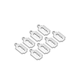 Set aus 8 silbernen Edelstahl-Anhängern in Klingenform für DIY-Schmuckherstellung - 13*7mm Klinge Hohl Anhänger / Stahlfarbe