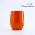 Insulated 12oz stainless steel egg tumbler in vibrant orange with blue lid - Vibrant Orange