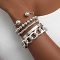 Silver - Retro Ripple Chain Style