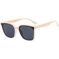Occhiali da sole quadrati minimalisti rosa nudo con lenti grigie anti-UV - Montatura Beige Lente Grigio Nero