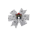 Halloween triple layered white spider web bow clip with black castle accessory - 4# Spider Web Castle