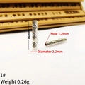 Vintage zilverkleurige buiskraal voor DIY-sieraden, 14mm lengte met stippatroon - 1# (14mmx2.2mm, Gat 1.2mm)