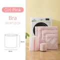 Pink cylindrical mesh laundry bag for bras 16x16cm with fine polyester fiber mesh - Cylindrical Bra Bag - Girlish Pink