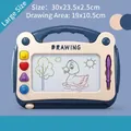 Portable navy blue magnetic drawing board for kids with four stamps and stylus - Large Blue Handheld Drawing Board (4 Stamps + 1 Pen)