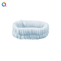 Elastic light blue coral fleece headband made of soft absorbent towel fabric for washing face - Single Headband / Sky Blue