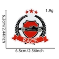 Detail of RACE embroidery patch with dimensions 6.5cm x 6.2cm and weight 1.9g - Racing Patch #7 (RACE Letters)