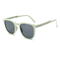 Foldable mint green sunglasses for kids with grey lenses and portable hinge design - Matcha Green