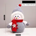 Nordic plush snowman decoration in gray knit with red scarf, size 28cm x 16cm - Nordic Style Gray Small Snowman