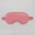 Pink silk satin sleep mask with elastic strap for travel and blackout protection - Watermelon Red 83#