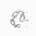 Adjustable silver chain style star and moon ring in stainless steel with 1.7cm diameter - Steel Color (067 Style) / 1.7cm (Adjustable)