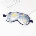 Van Gogh Starry Night silk sleep mask with purple trim and elastic headband for better rest - #10 The Starry Night