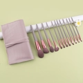 Set di 12 pennelli professionali per il trucco rosa antico con custodia in pelle PU arrotolabile - Set da 12 Pezzi (Con Borsa) / Lavanda