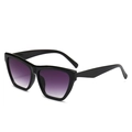 Retro cat eye sunglasses with black frames and purple gradient lenses for women - Black Frame Double Gray Lens