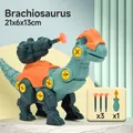 DIY assembly Brachiosaurus toy dinosaur in grey-green with suction cup launcher and tools - Brachiosaurus (OPP Bag)