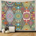 Detail of bohemian mandala tapestry featuring colorful patterns for home wall decoration - Gt230392 / 73X95CM (Brushed Fabric)