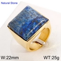 Lapis Lazuli square stone ring in gold finish with 22mm width and 25g weight details - Gold Lapis Lazuli Style (KR52448-GC)
