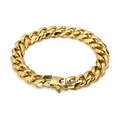 Bracciale a catena cubana da 11mm in acciaio al titanio dorato con chiusura a scatto - Bracciale 20CM / Oro