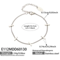 Detail showing polished stainless steel chain bracelet with rectangular pendant dimensions - Steel Color (16+5cm)
