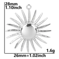 Zilveren roestvrijstalen zonnehanger met afmetingen van 26mm breed en 28mm hoog - Hanger / Zilver