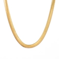 Polished gold plated stainless steel herringbone snake chain necklace in minimalist style - 8mm Soft Snake Chain