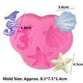 Roze siliconen vorm met zeepaardje en zeester voor DIY fondant cake decoratie - Stijl 4 (Groot zeepaardje Schelp Zeester)