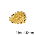 18k gold-plated heart-shaped evil eye pendant with beaded edges, size 19mm by 20mm - 19*20mm Heart Radiant Eye
