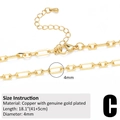 Gedetailleerde maattabel voor 4mm vergulde paperclip ketting met karabijnsluiting - Stijl C 4mm Paperclip Ketting