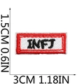 Détail macro de l'écusson brodé INFJ montrant les dimensions de 3cm sur fond blanc - No 17 (Lettre INFJ)