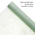 Mint green Korean milk cotton floral wrapping paper roll measuring 58cm by 10 yards - 23g Korean Milk Cotton (58cm*10 Yards) / Mint Green