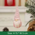 Gnomo di Natale in maglia rosa con cappello a righe, 15cm x 5cm, decorazione festiva - Rosa Stile A
