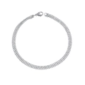 Zweilagiges Gliederkettenarmband aus Silber-Titanstahl mit Karabinerverschluss - Silber
