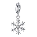 S925 Sterling Silber Schneeflocke Anhänger mit weißen Zirkonia Kristallen für Schmuck - Schneeflockenform (S083)