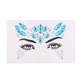 Blue and silver face gem stickers with rhinestones for eye and forehead makeup decoration - Blue