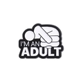 Creative white silhouette person brooch with I'M AN ADULT text for clothes and lapels - I'M AN ADULT Style (QHXZ1313)