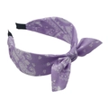 Purple paisley print headband for women with a vintage knotted bow and white patterns - Purple Paisley Bow