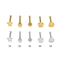 Set of 20G stainless steel nose studs in gold and silver with star and heart shapes - Ball-Silver