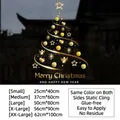 Golden Christmas tree electrostatic window sticker with stars and snowflake patterns - Gold Minimalist Christmas / Small