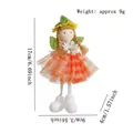 Ciondolo bambola pasquale fatto a mano con cappello verde e gonna in tulle arancio - Ragazza con gonna scozzese arancione