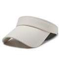 Cremeweißes Eisseide-Sonnenvisier mit seitlichem UALABEL-Logo für Outdoor-Sommersport - Verstellbar / Hellbeige