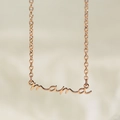 Close-up of rose gold Mama letter pendant on a fine chain for Mother's Day gift - Rose Gold